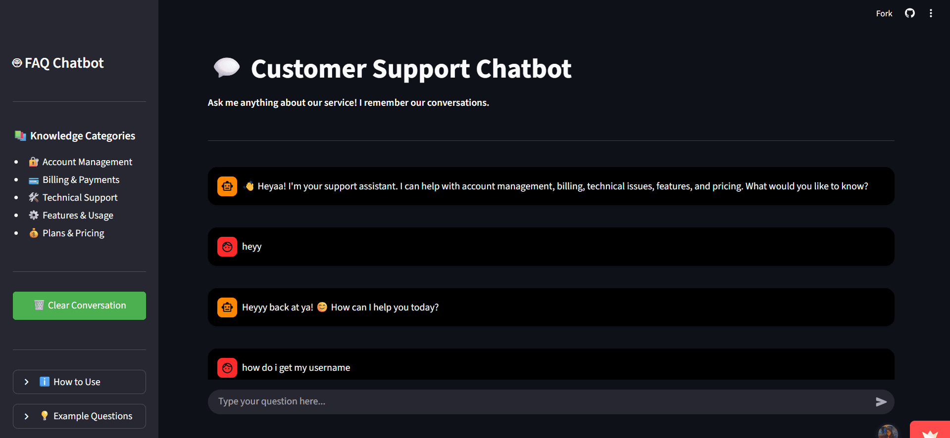 FAQ Support Chatbot — AI Customer Support System
